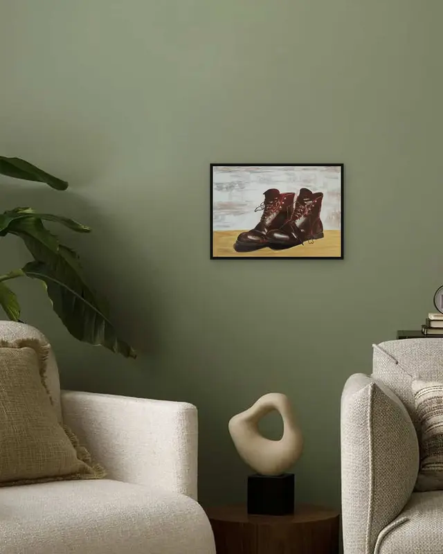 Boots displayed in a room setting 1