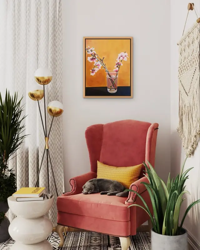 Flowering Almond displayed in a room setting 1