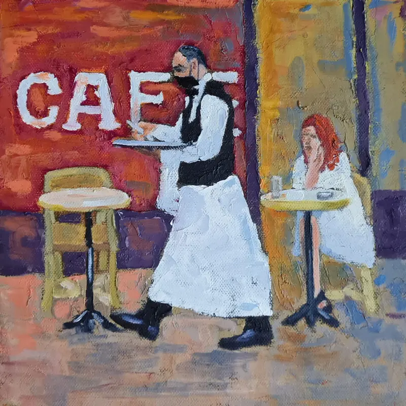 le serveur — Oil on canvas
