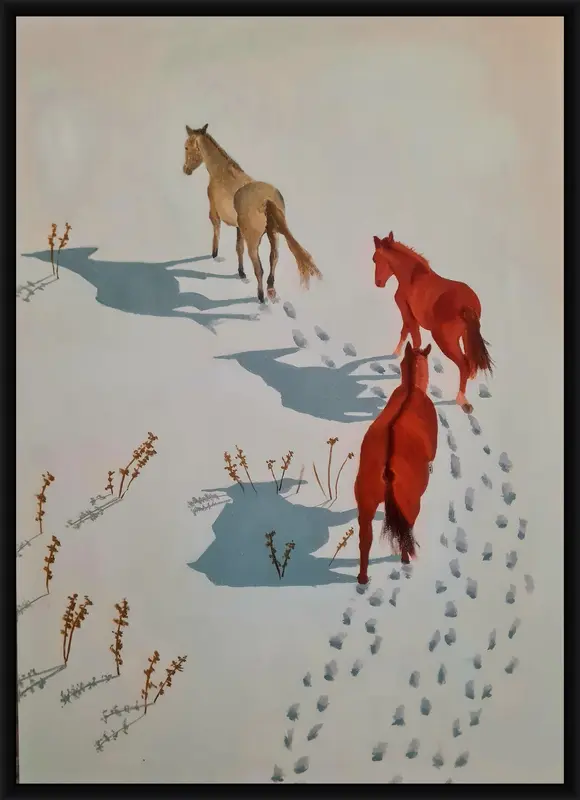 Lost on the snow shown in frame 1