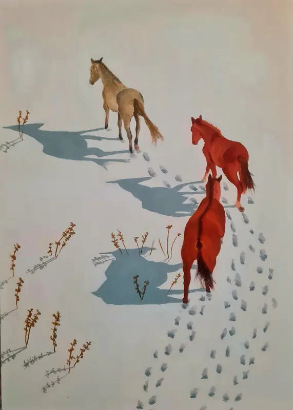 Lost on the snow — Oil on canvas