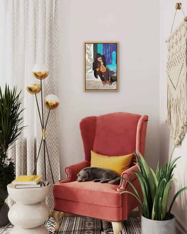 Lyre displayed in a room setting 4