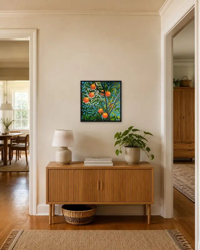 Oranges displayed in a room setting 1