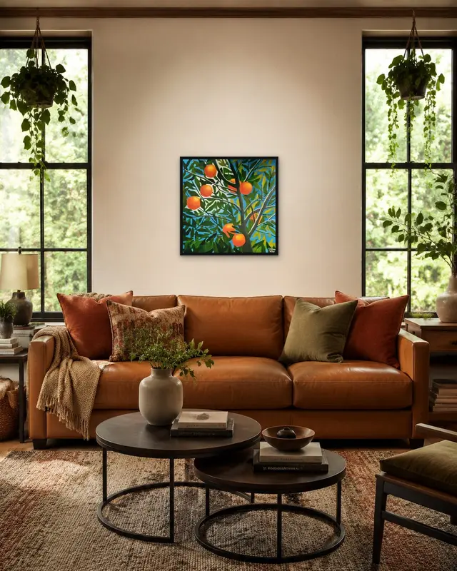 Oranges displayed in a room setting 2