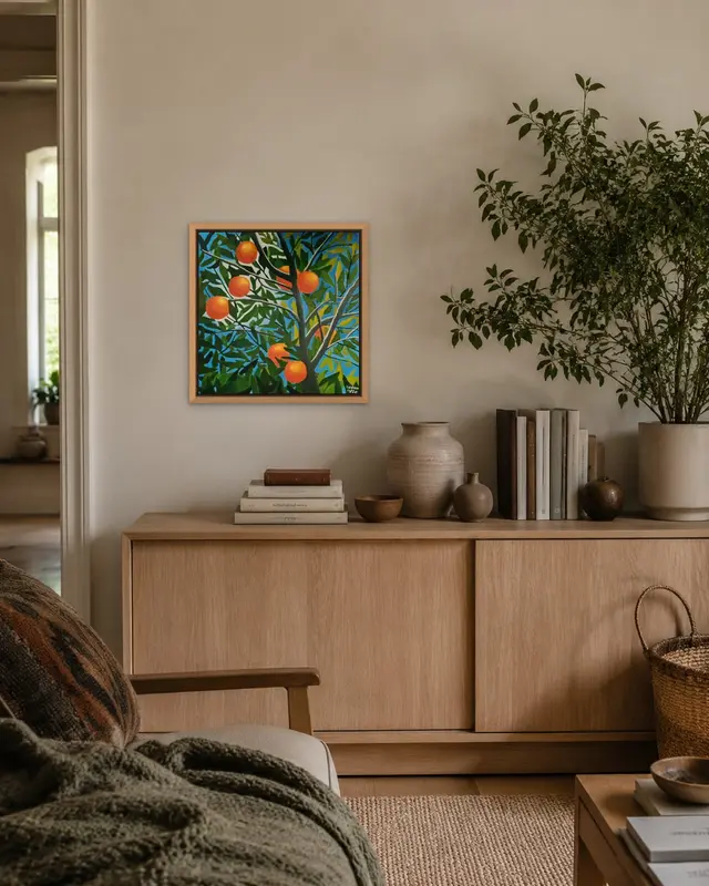 Oranges displayed in a room setting 3