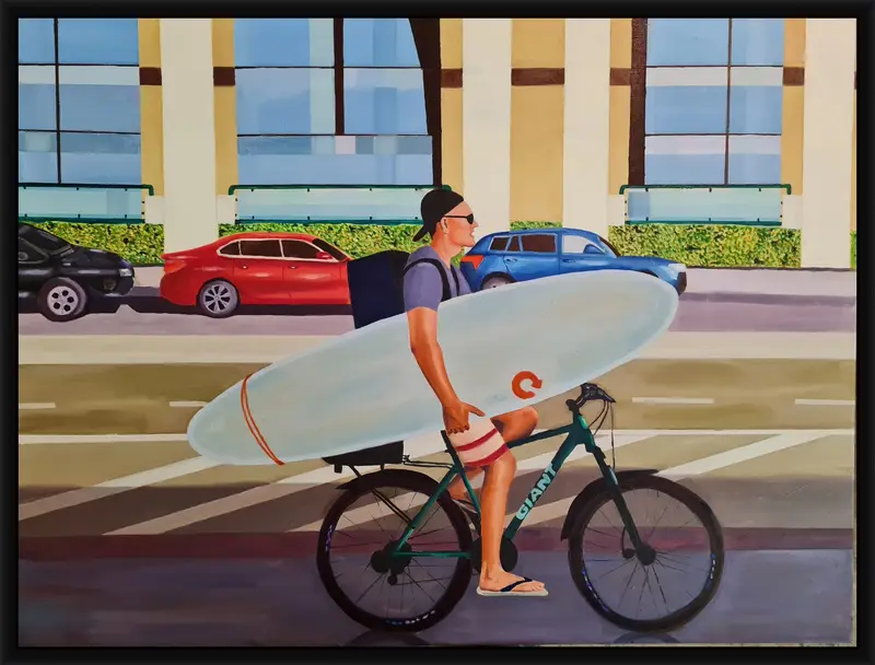 Surfing shown in frame 1