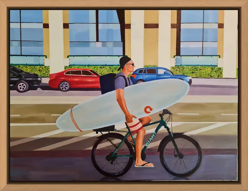 Surfing shown in frame 2