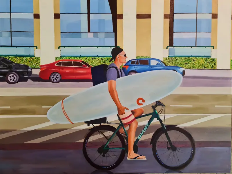 Surfing — Oil on canvas