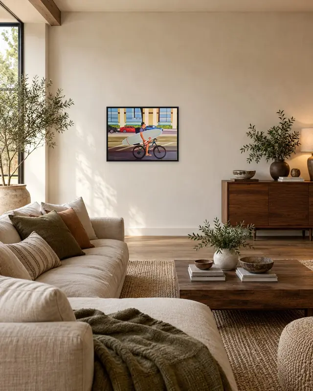 Surfing displayed in a room setting 1