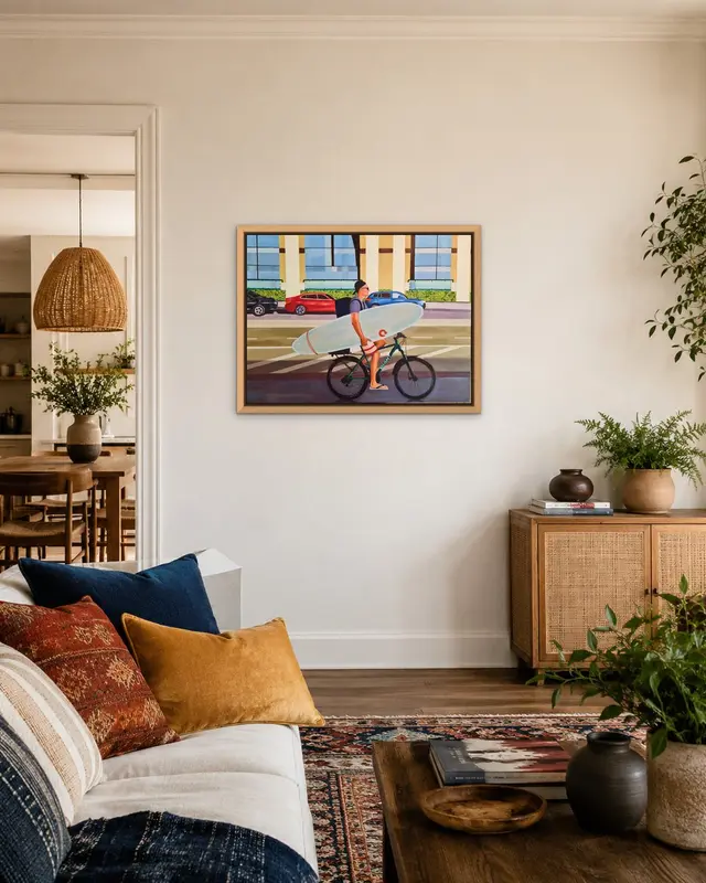Surfing displayed in a room setting 2