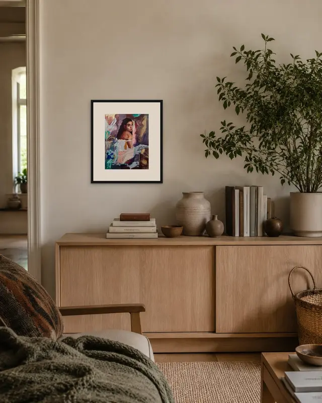 The pose displayed in a room setting 1
