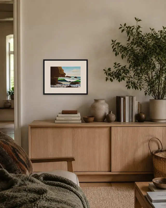 Waves displayed in a room setting 1