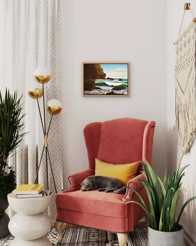 Waves displayed in a room setting 2