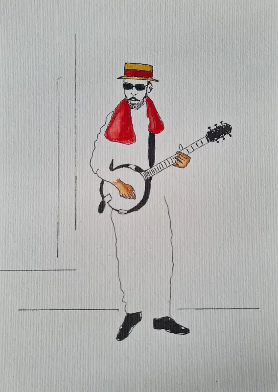 The pensive one — Watercolor on paper