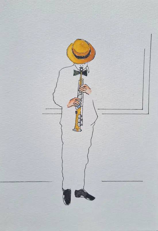 The shy one — Watercolor on paper