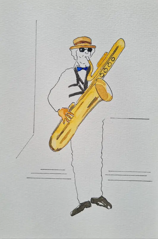 The smug one — Watercolor on paper